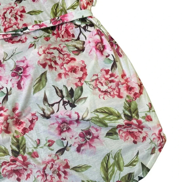 Show Me Your MuMu White Floral Print Robe Short Sleeve Size Small Women's - Picture 3 of 12